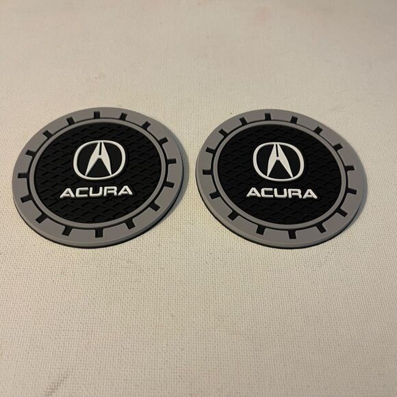 Acura car cup Coasters in black and gray. Set of 2 NWT - Picture 2 of 4